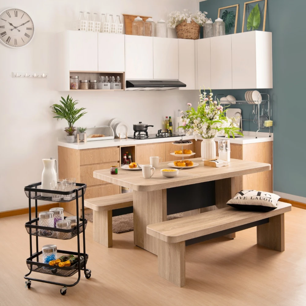 Rustic Scandinavian Dining Set (4 Seater) - Image 6