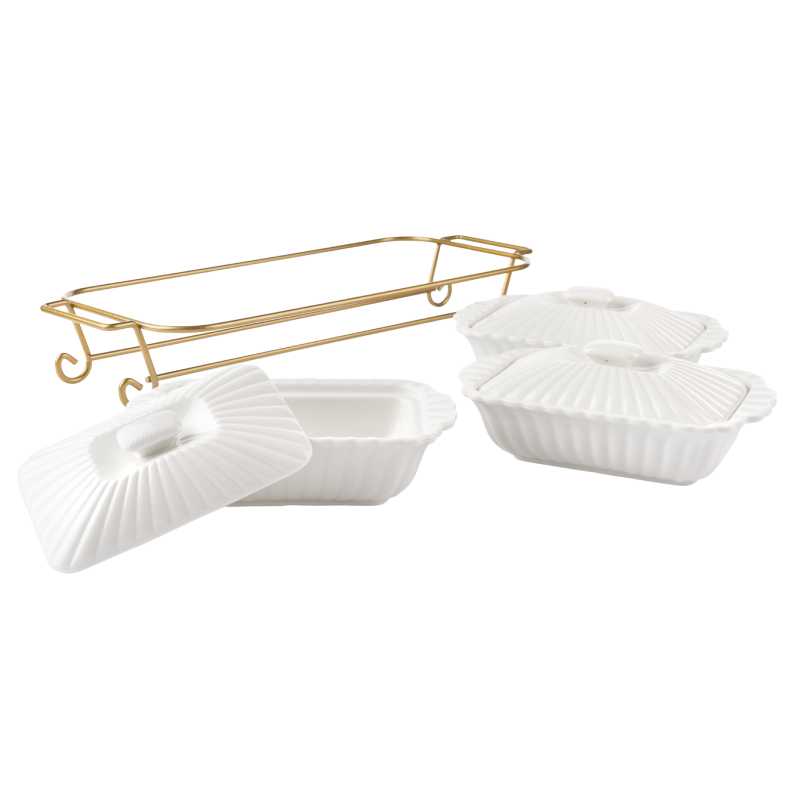 Casserole 3 Pcs Set with Iron Stand - Image 2