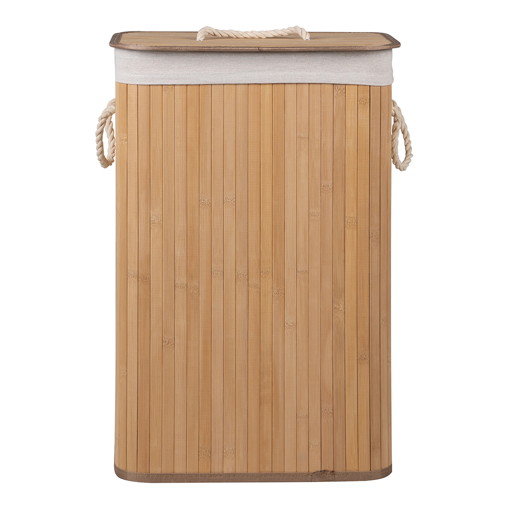 Robie 72L Folding Bamboo Laundry Hamper with Lid - Image 2