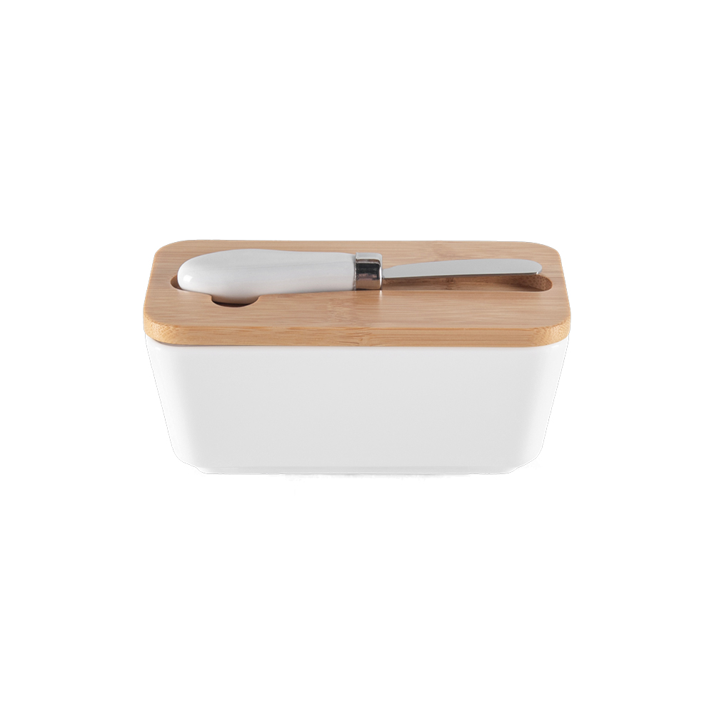 Butter Container with Bamboo Lid & Knife Spread - Image 6