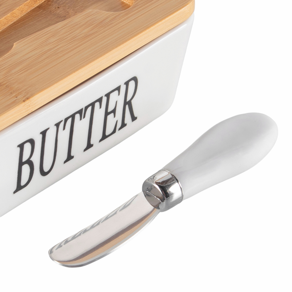 Butter Container with Bamboo Lid & Knife Spread - Image 10