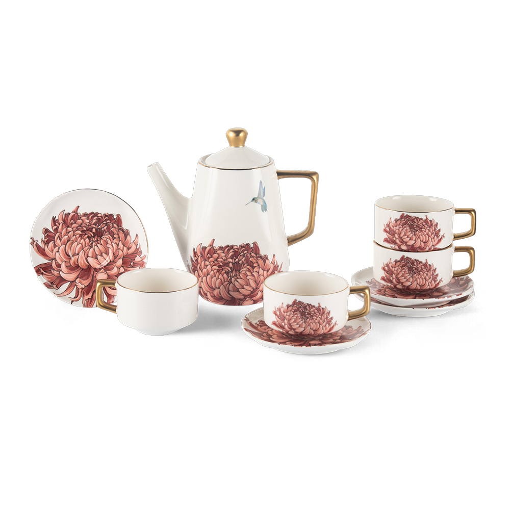 Floral Tea Set For 4
