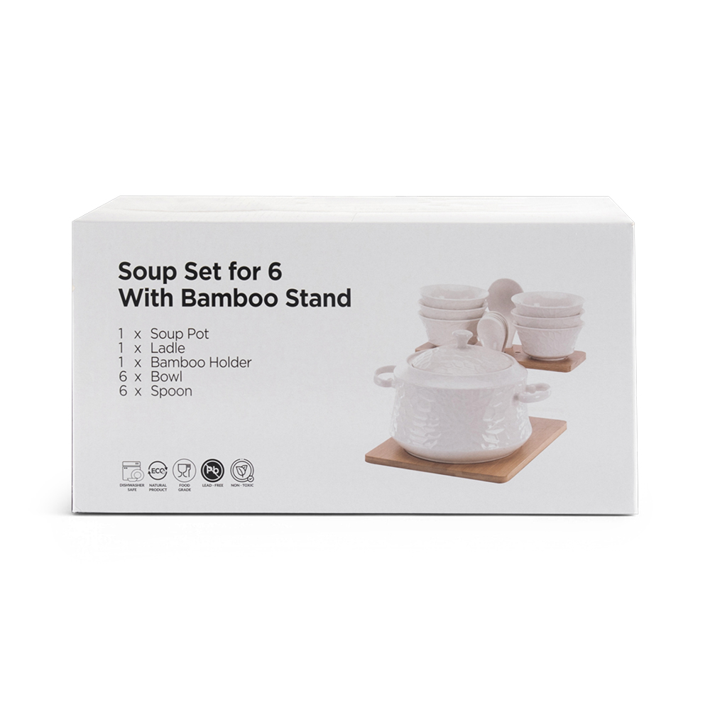 Soup Set For 6 with Bamboo Stand - Image 17