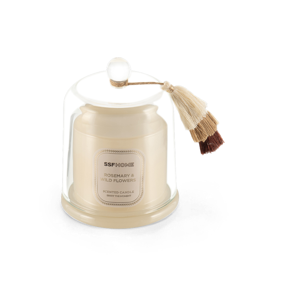 Scented Candle with Glass Dome Cover
