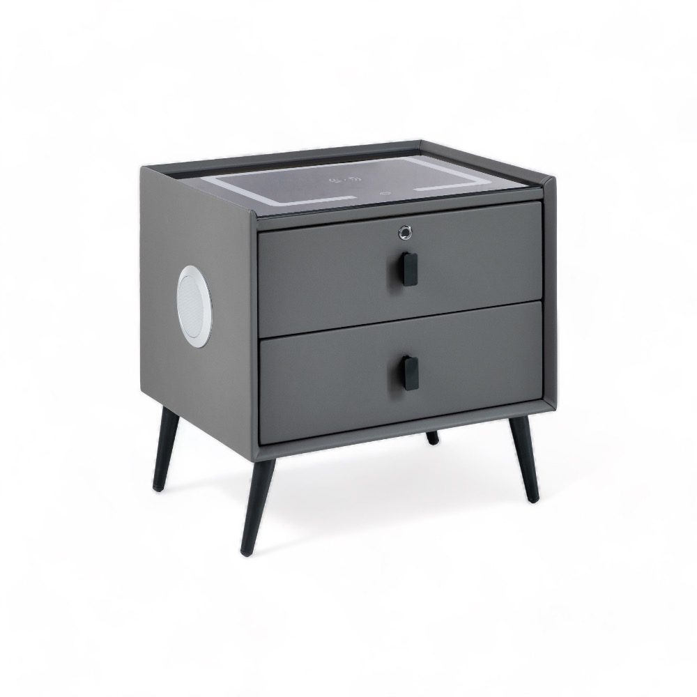 Edison Smart Bedside Table (Square, Fingerprint Lock)