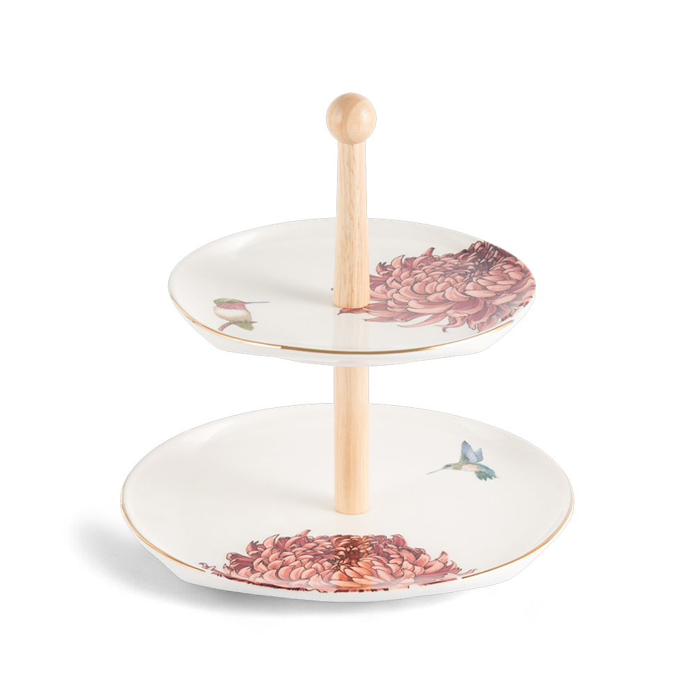 Floral 2 Tier Cake Stand
