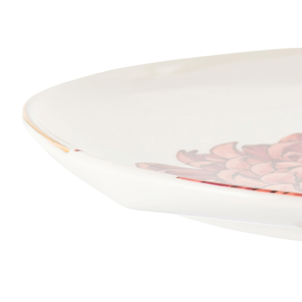 Floral Cake Stand with Glass Dome Lid - Image 5