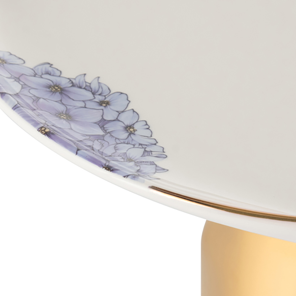 Floral Cake Stand with Glass Dome Lid - Image 11