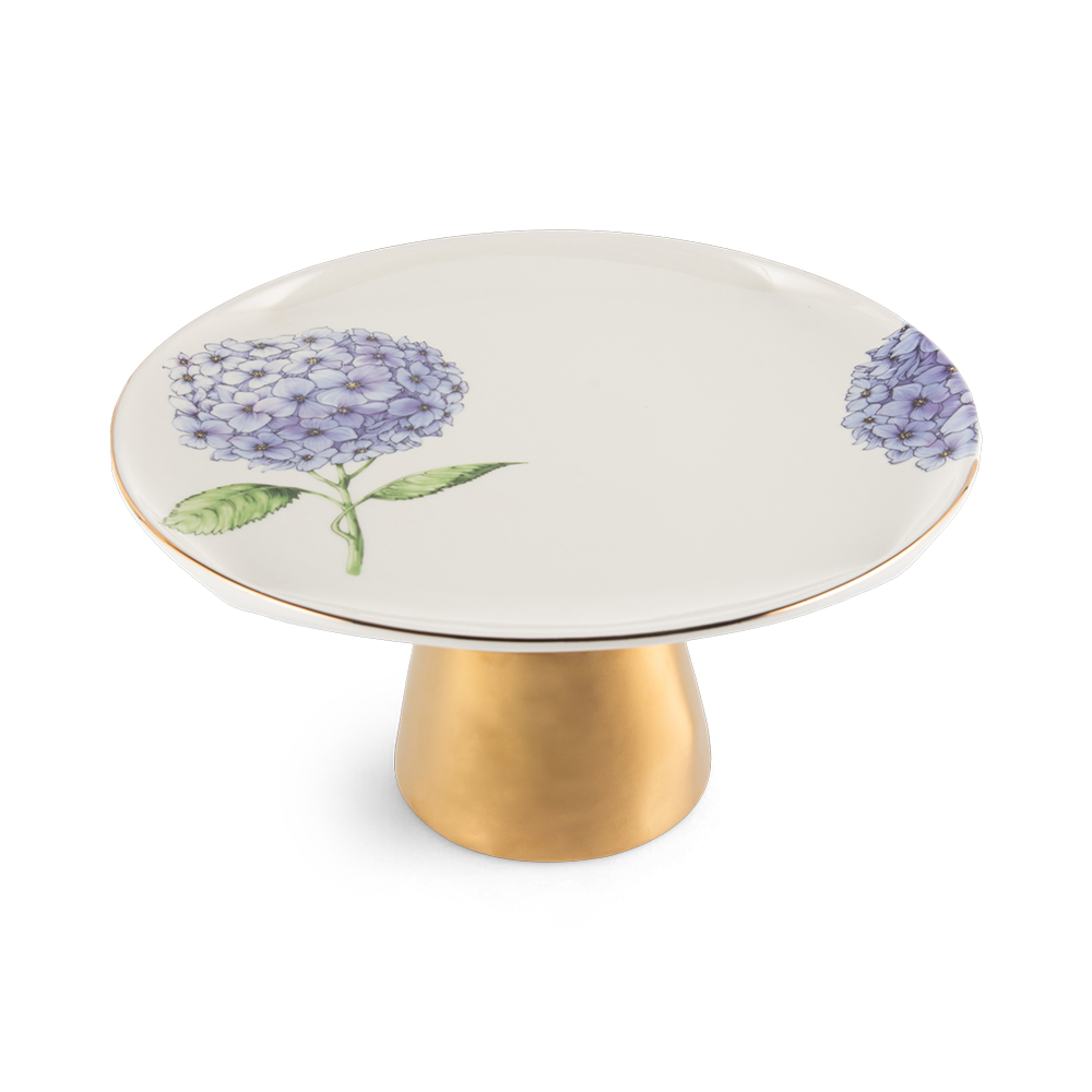 Floral Cake Stand with Glass Dome Lid - Image 9