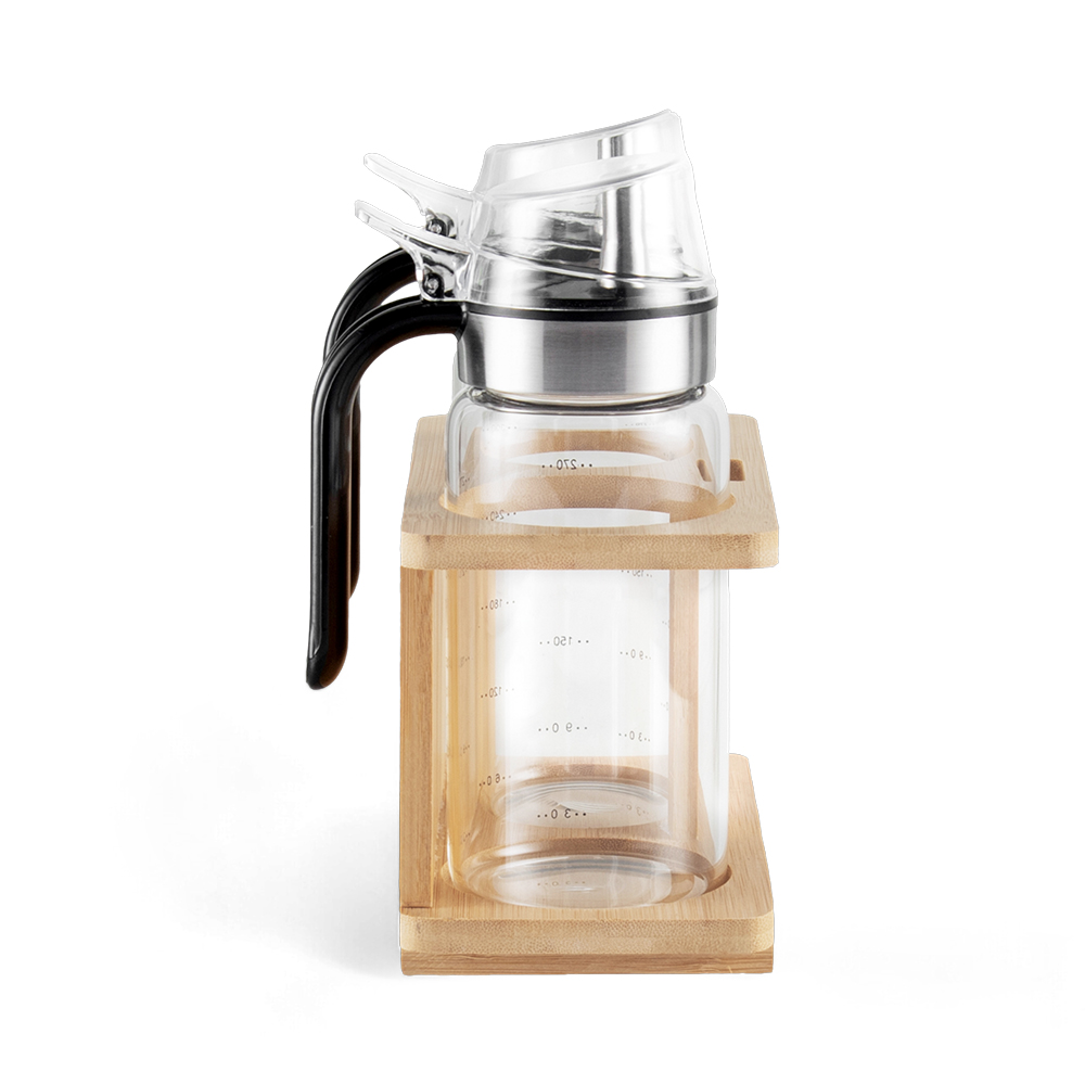 2 Pcs Glass Oil Bottle with Bamboo Stand - Image 4
