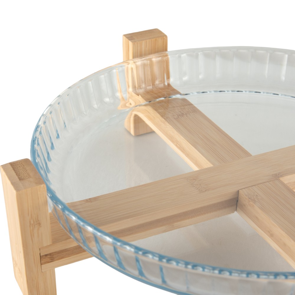 Glass Baking Dish with Bamboo Stand - Image 3