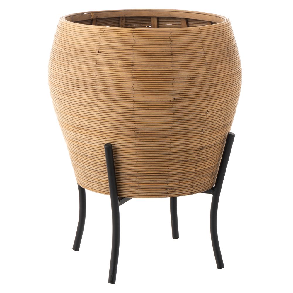 Cameo Rattan Planter with Metal Stand - Image 3