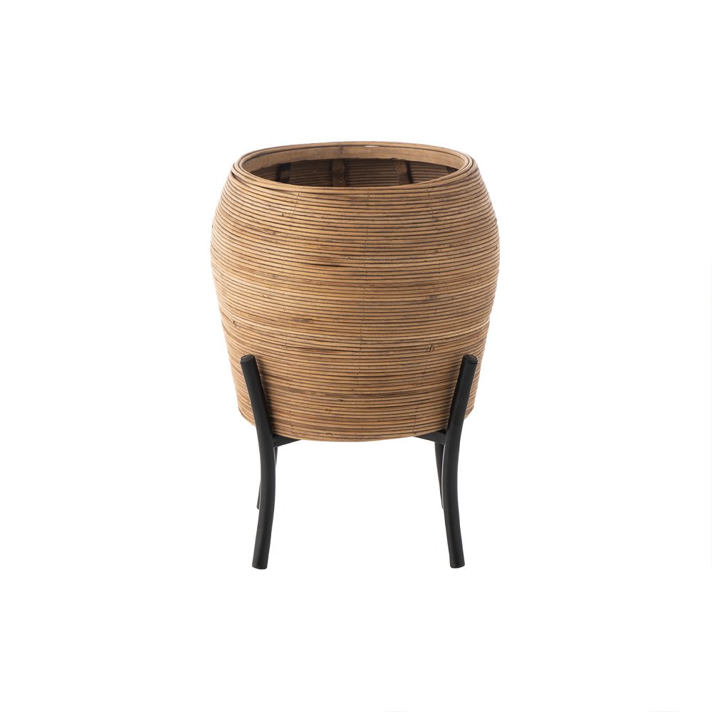 Cameo Rattan Planter with Metal Stand - Image 4