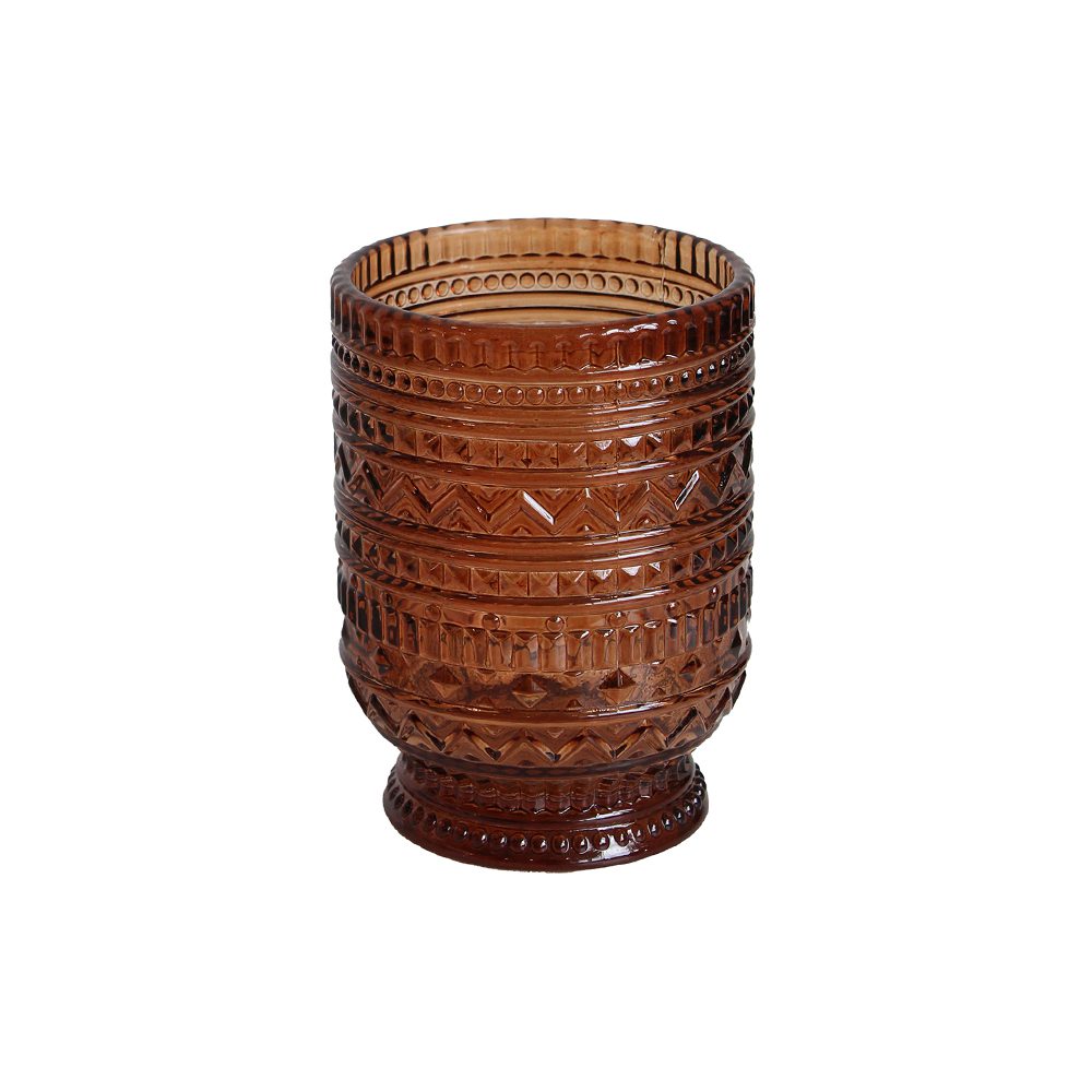 Brown Glass Candle Holder