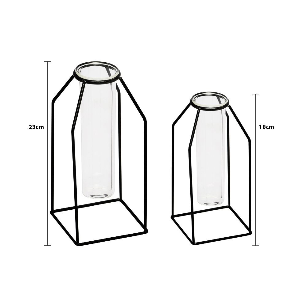 Omari Cylinder Glass with Metal Stand - Image 2