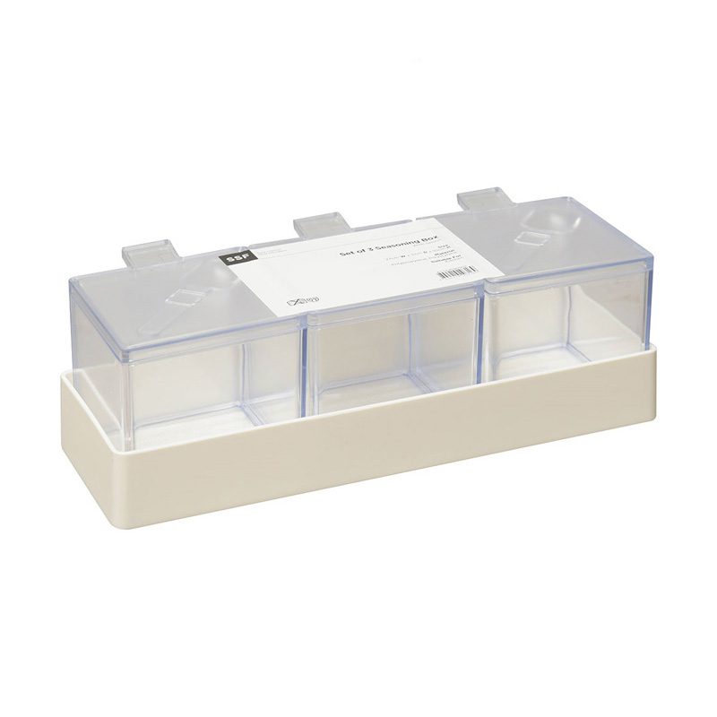 Set Of 3 Seasoning Box with Spoon