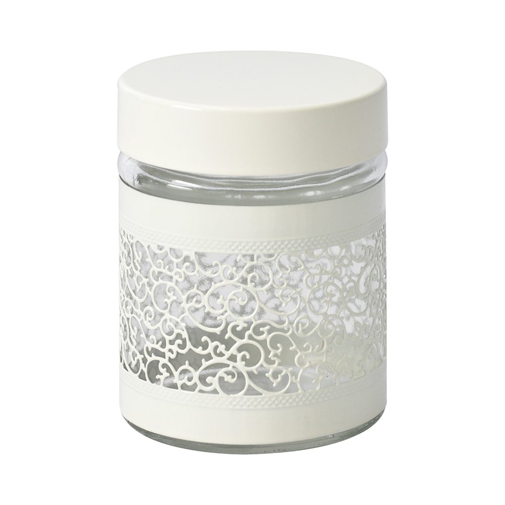 Glass Jar Covered with Batik Inspired Metal Familia - Image 2