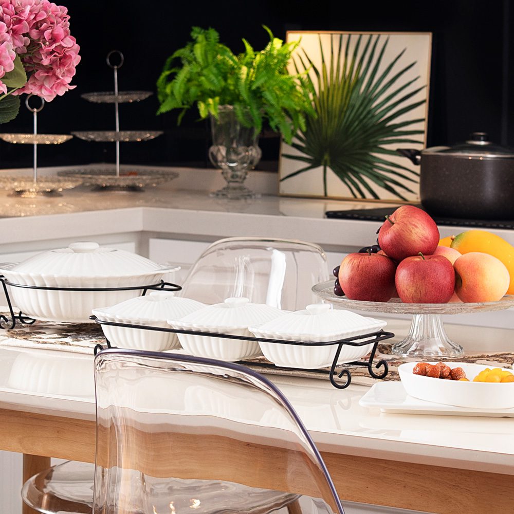 Casserole 3 Pcs Set with Iron Stand - Image 3