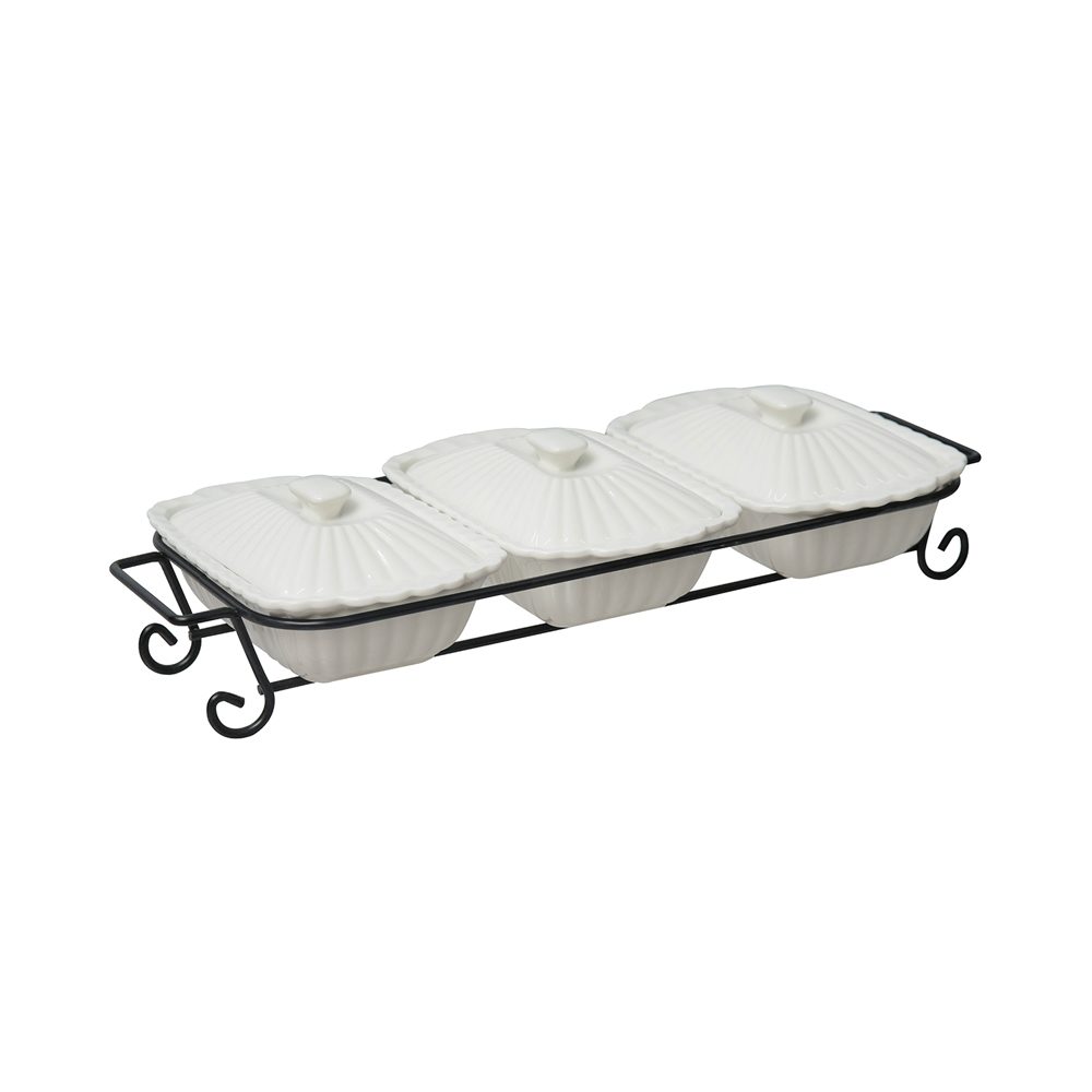 Casserole 3 Pcs Set with Iron Stand