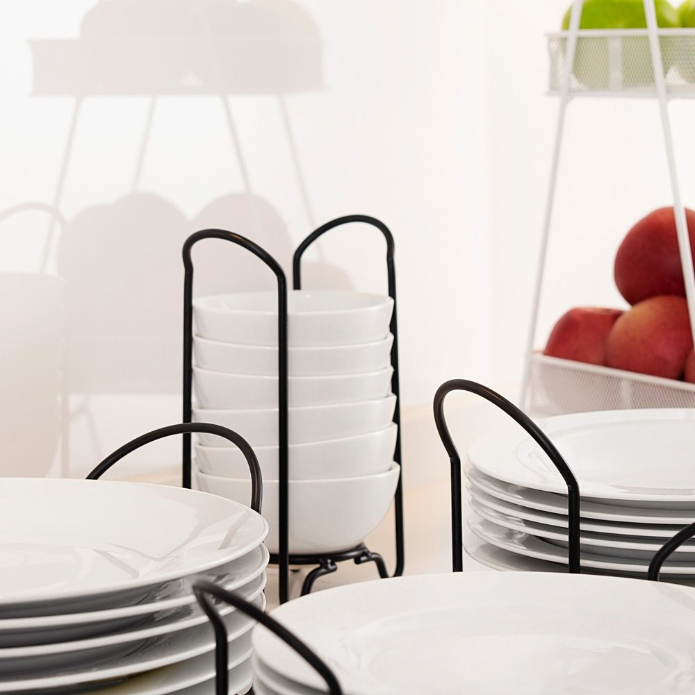 Bowl 6 Pcs Set with Iron Rack - Image 2