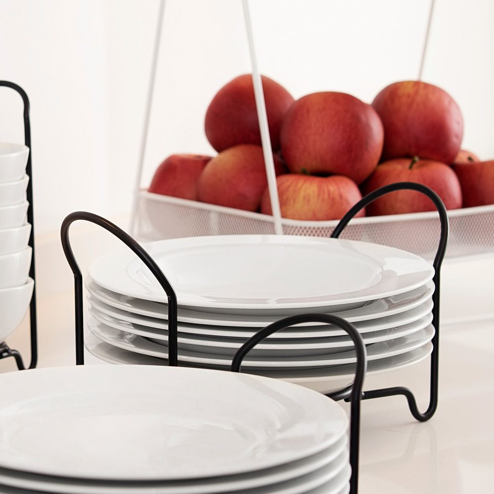 Soup Plate 6 Pcs Set with Iron Rack - Image 2
