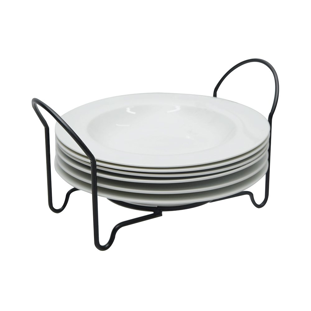Soup Plate 6 Pcs Set with Iron Rack