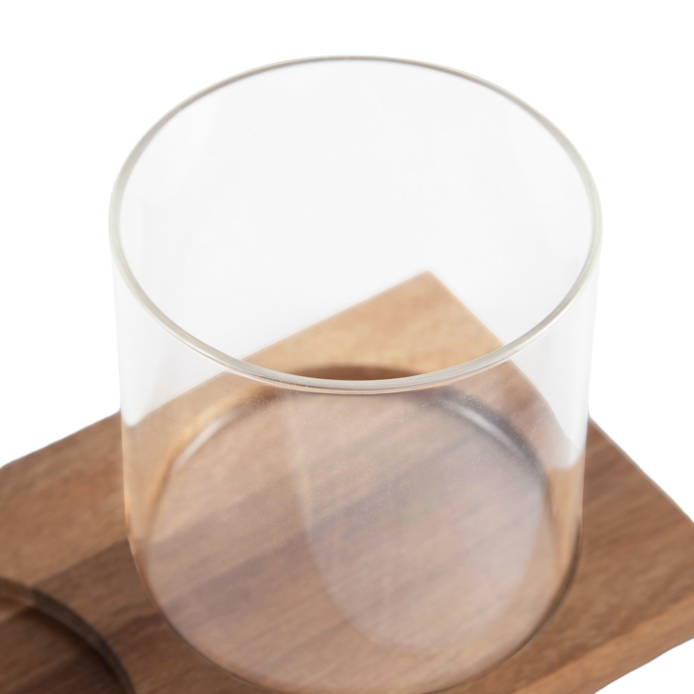 3 Pcs Canister Acacia Lid with Spoon & Tray - Image 8