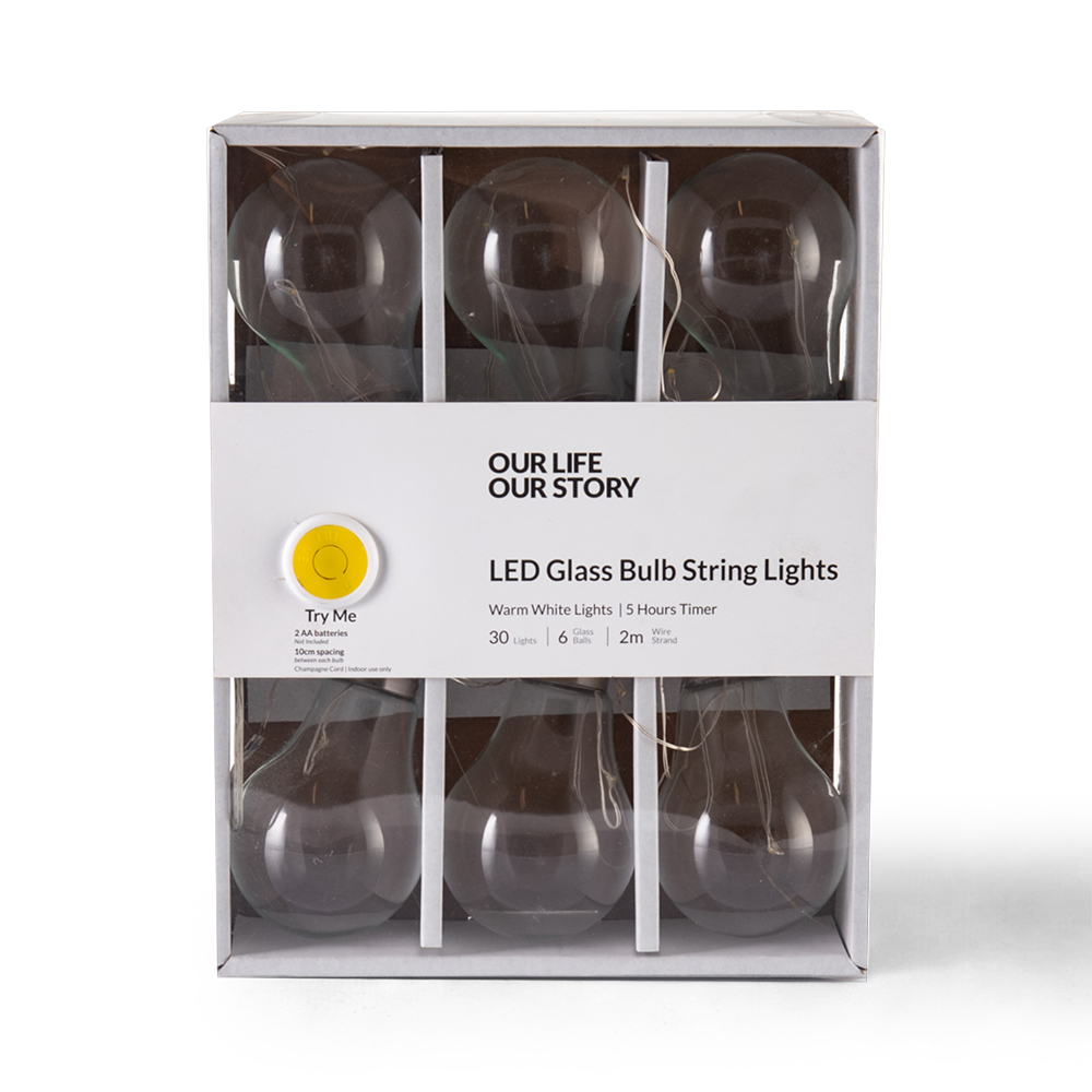 LED Glass Bulb String Lights (2.2m) - Image 2