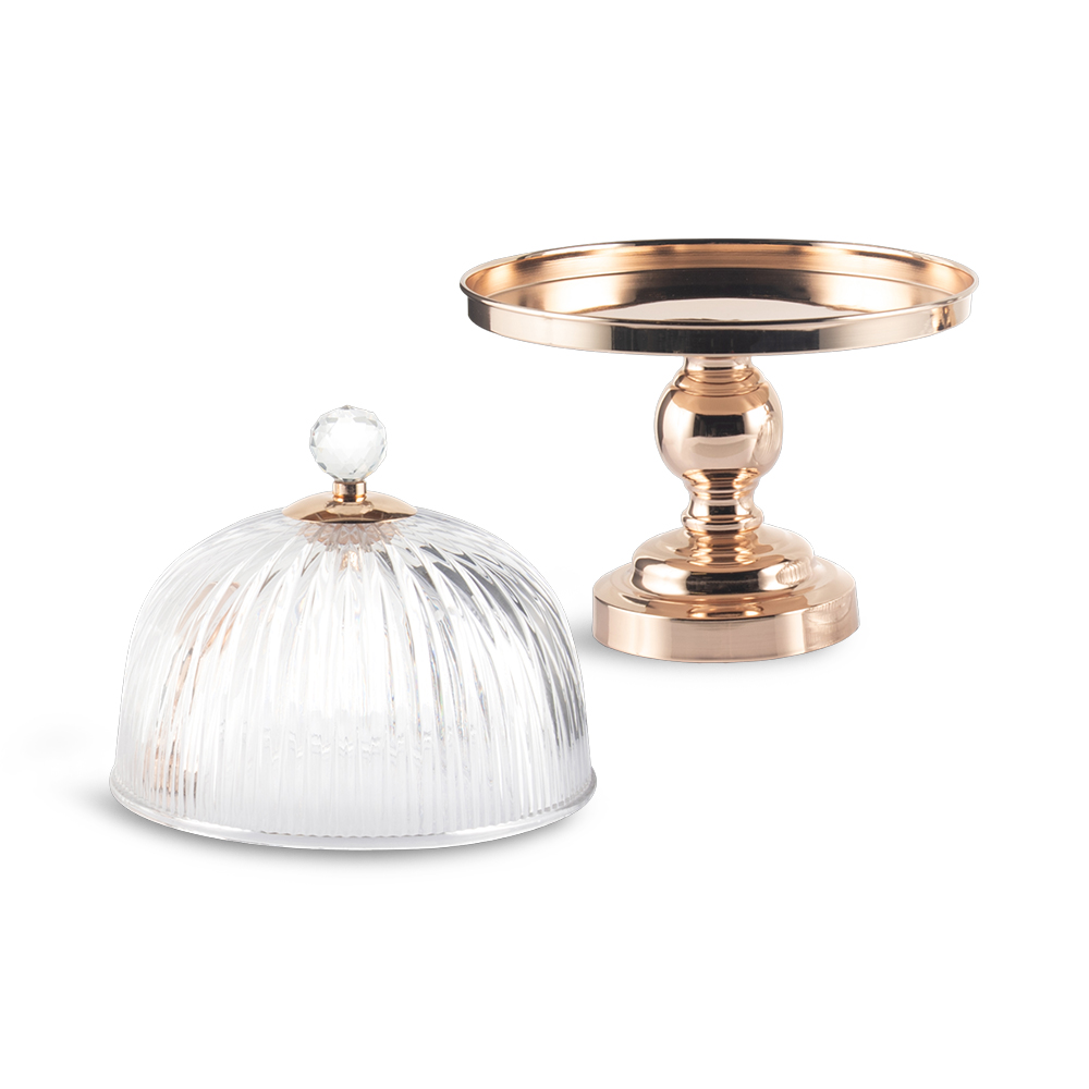 Glass Cake Stand with Dome Lid (H35cm) - Image 2
