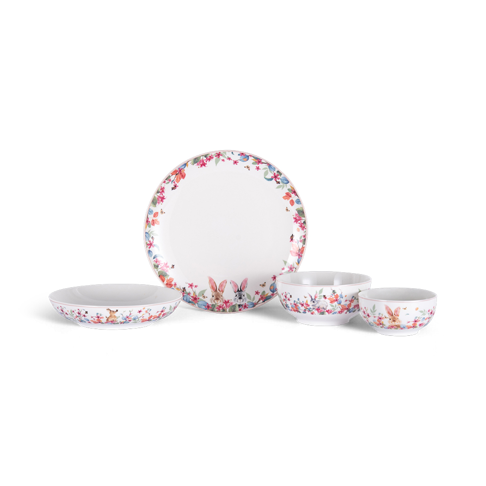 4 Pcs Bone China Dinnerware Set