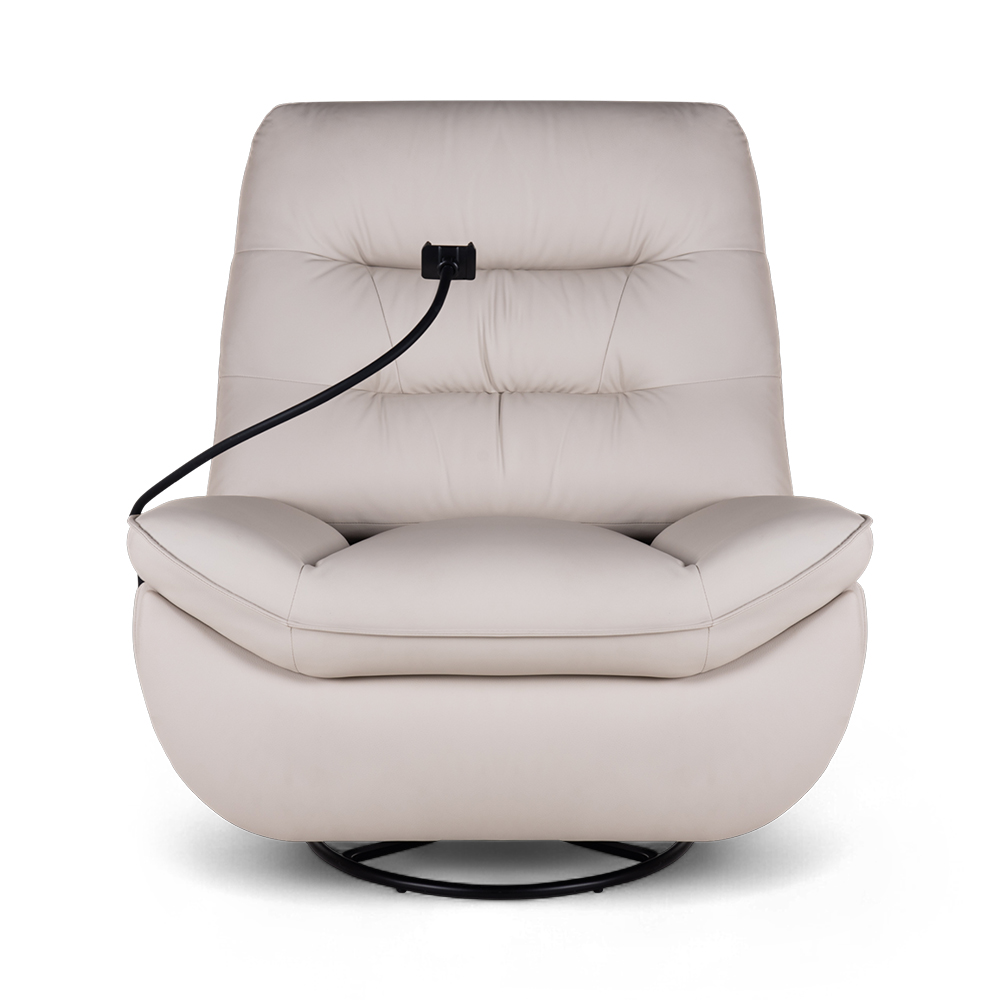 Burl Swivel Rocker Recliner with Phone Holder - Image 4