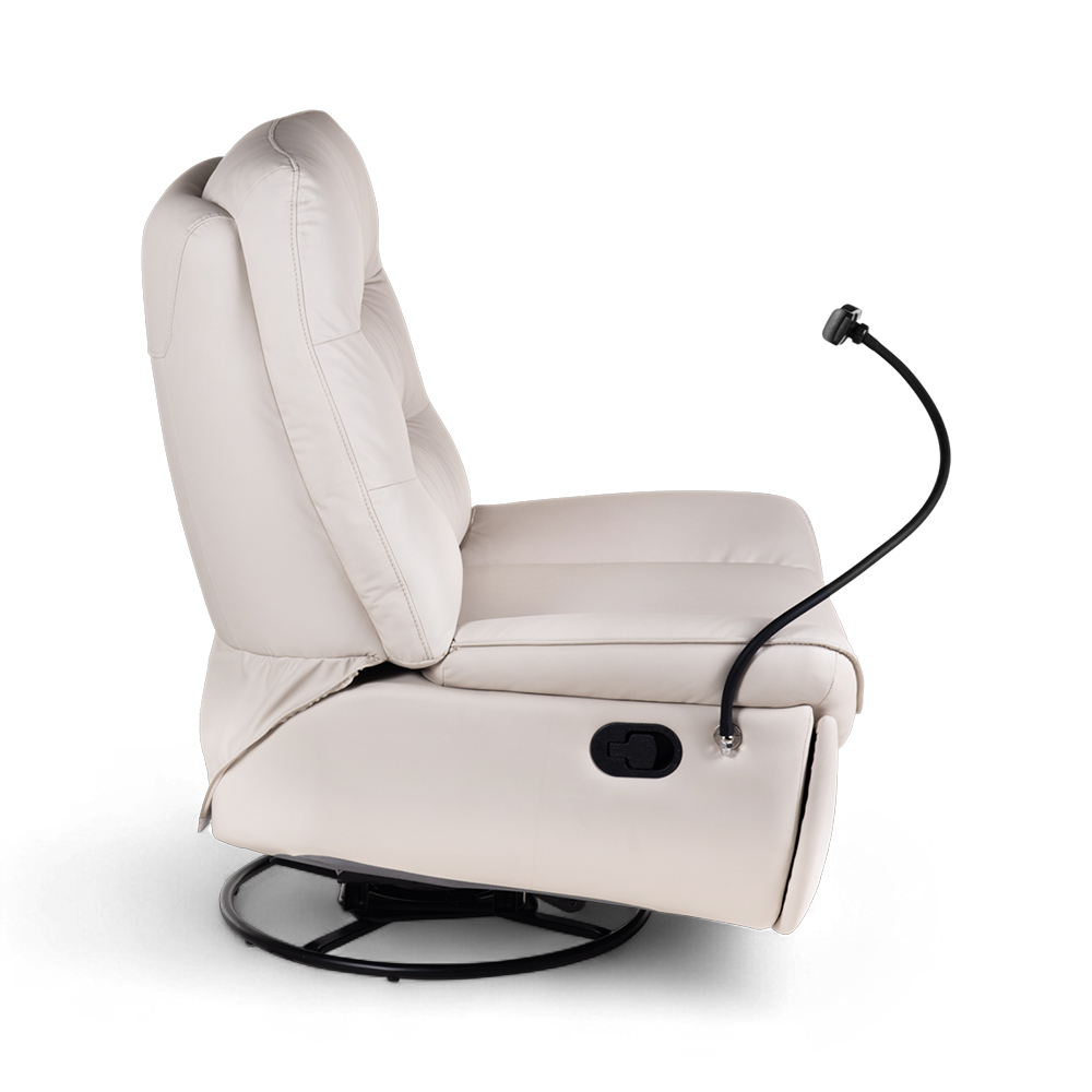 Burl Swivel Rocker Recliner with Phone Holder - Image 7