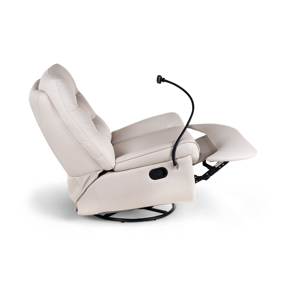 Burl Swivel Rocker Recliner with Phone Holder - Image 8