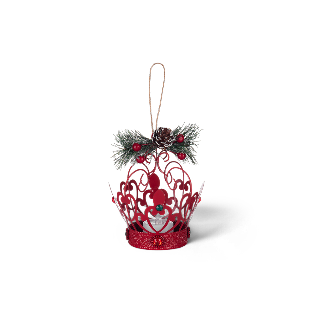 Crown Hanging Ornament with LED Candle Light (H20.8cm) - Image 2