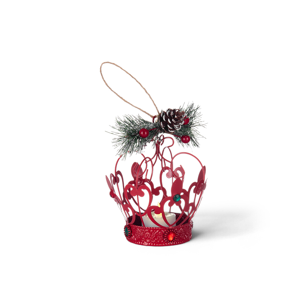 Crown Hanging Ornament with LED Candle Light (H20.8cm) - Image 3