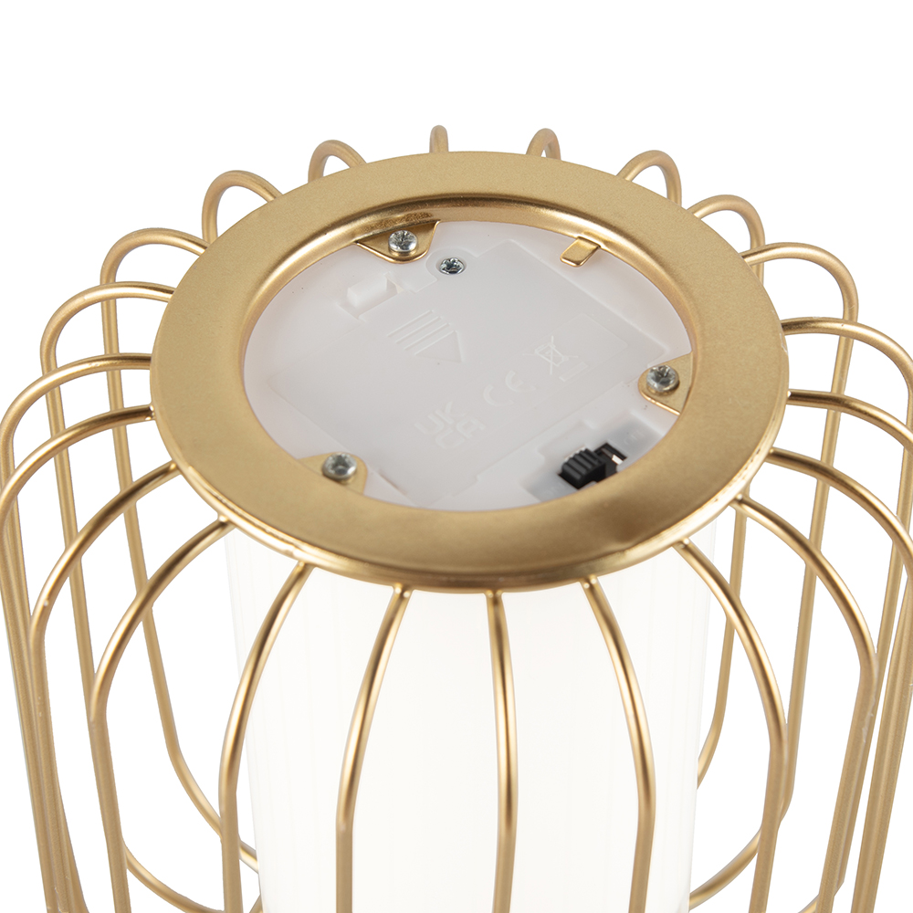 Metal Wire Lantern with LED Candle (H18cm) - Image 3