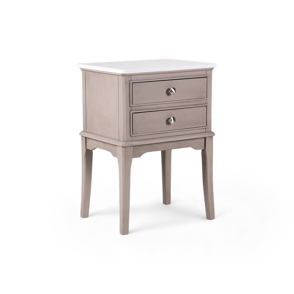 Ruby Marble Top Nightstand (2 Drawers)