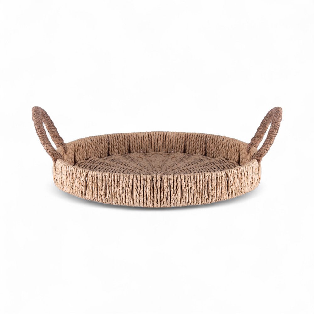 Woven Tray with Handle (Dia. 35cm) - Image 2