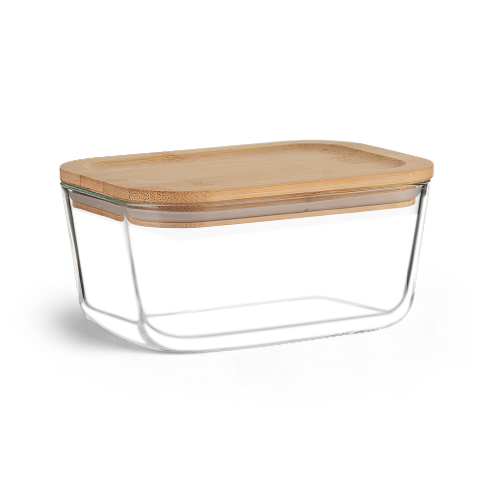 Borosilicate Glass Food Container with Bamboo Lid