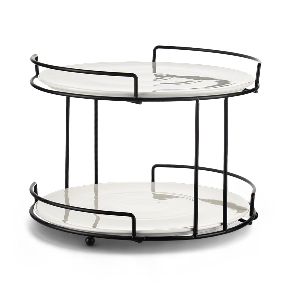 2 Tier Serving Platter with Stand (H20cm)