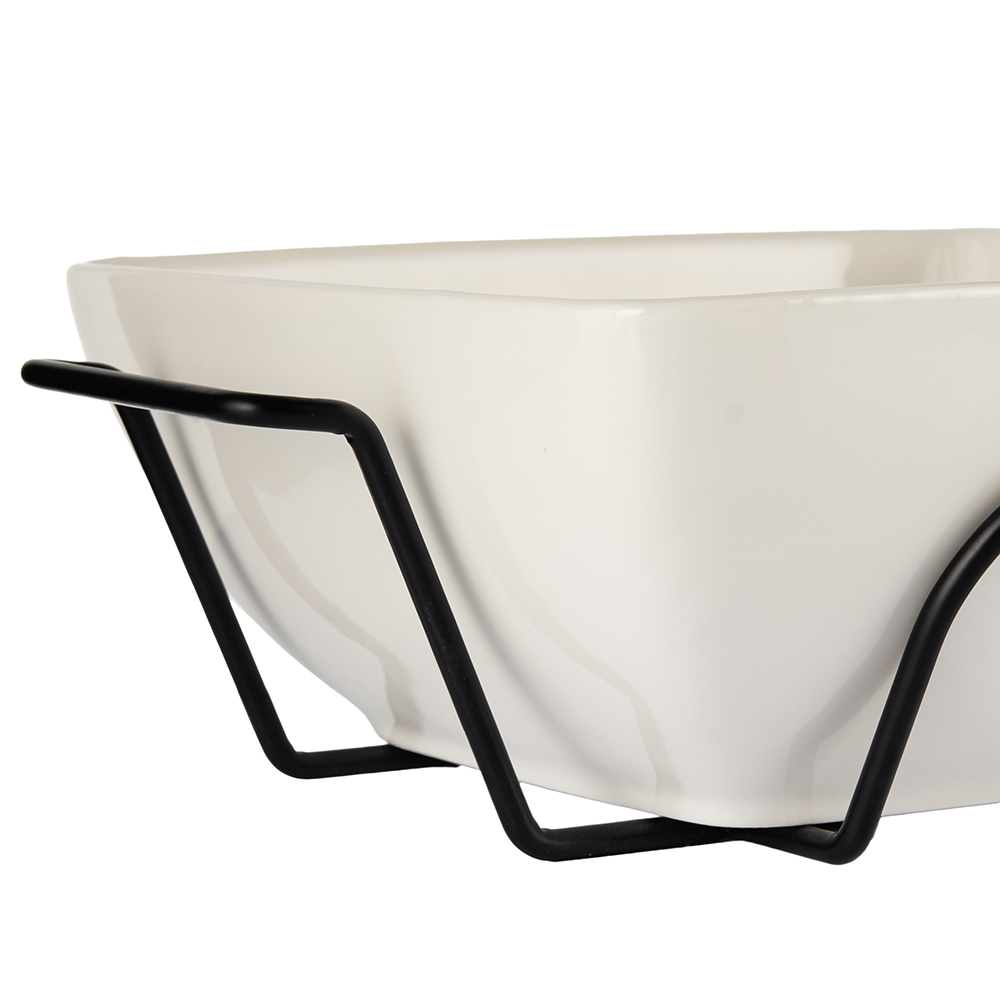 Rectangular Serving Bowl with Stand (W31cm) - Image 9