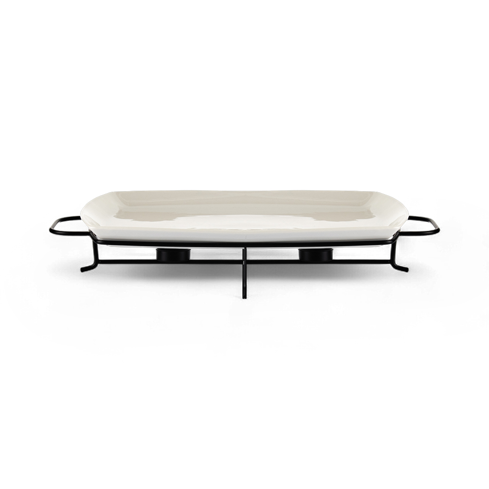 Rectangular Serving Platter with Stand (W46cm) - Image 2