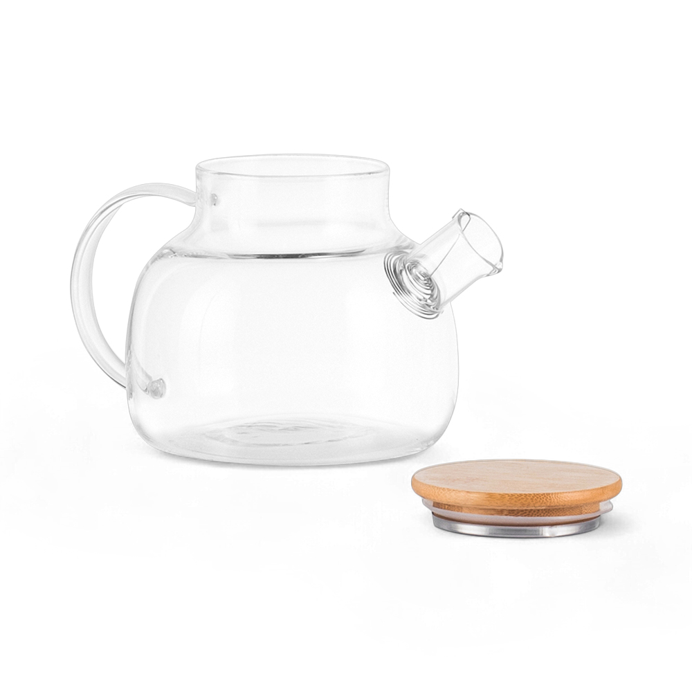 Glass Teapot with Bamboo Lid (1.0L) - Image 3
