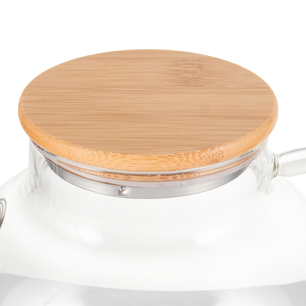 Glass Teapot with Bamboo Lid (1.0L) - Image 4