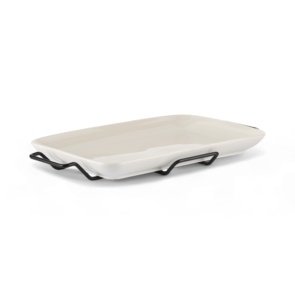 Rectangular Serving Platter with Stand (W45.5cm)