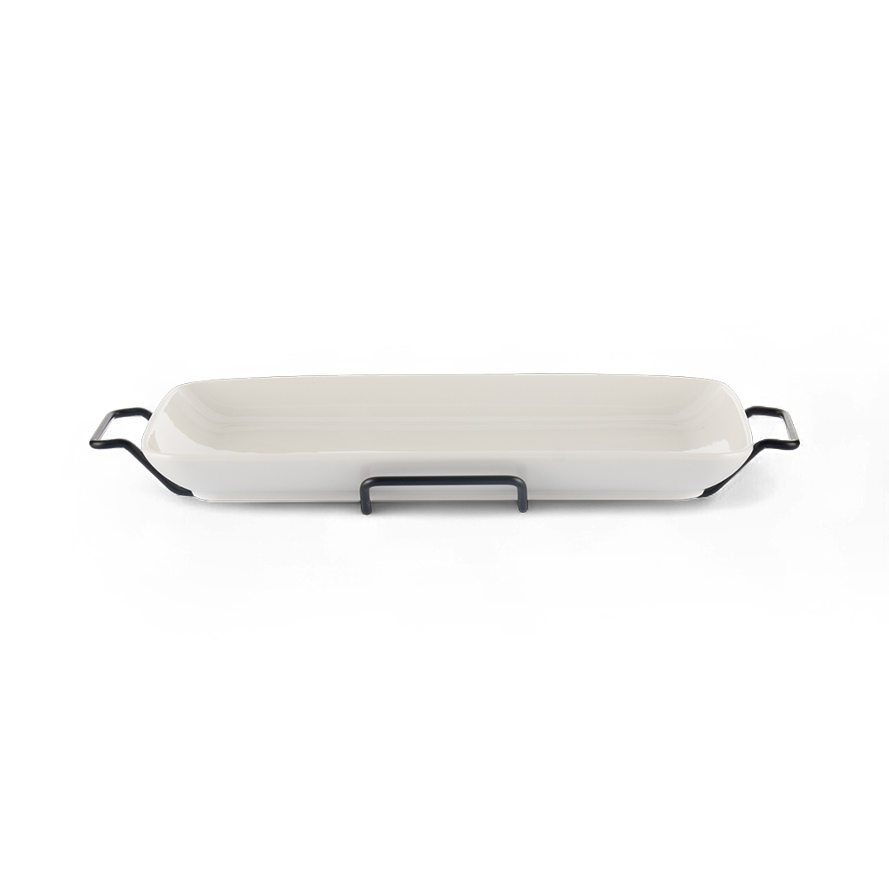 Rectangular Serving Platter with Stand (W45.5cm) - Image 2