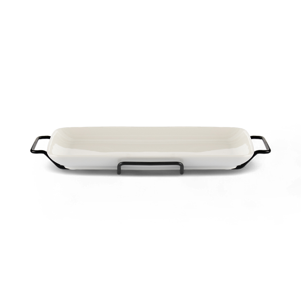 Rectangular Serving Platter with Stand (W40.5cm) - Image 2