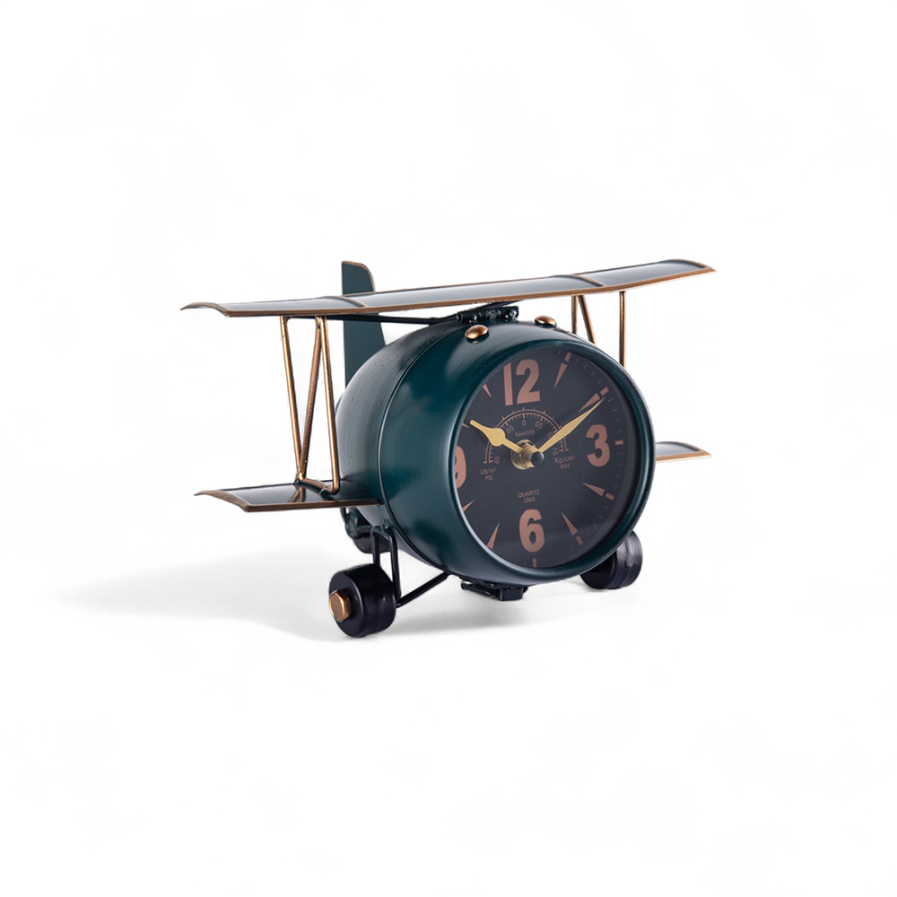 Aeroplane Table Clock (H15cm)