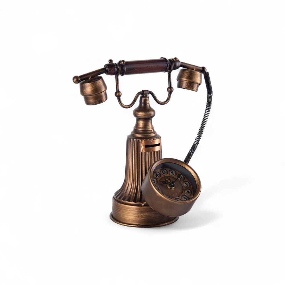 Telephone Table Clock with Coin Bank (H30.5cm) - Image 3