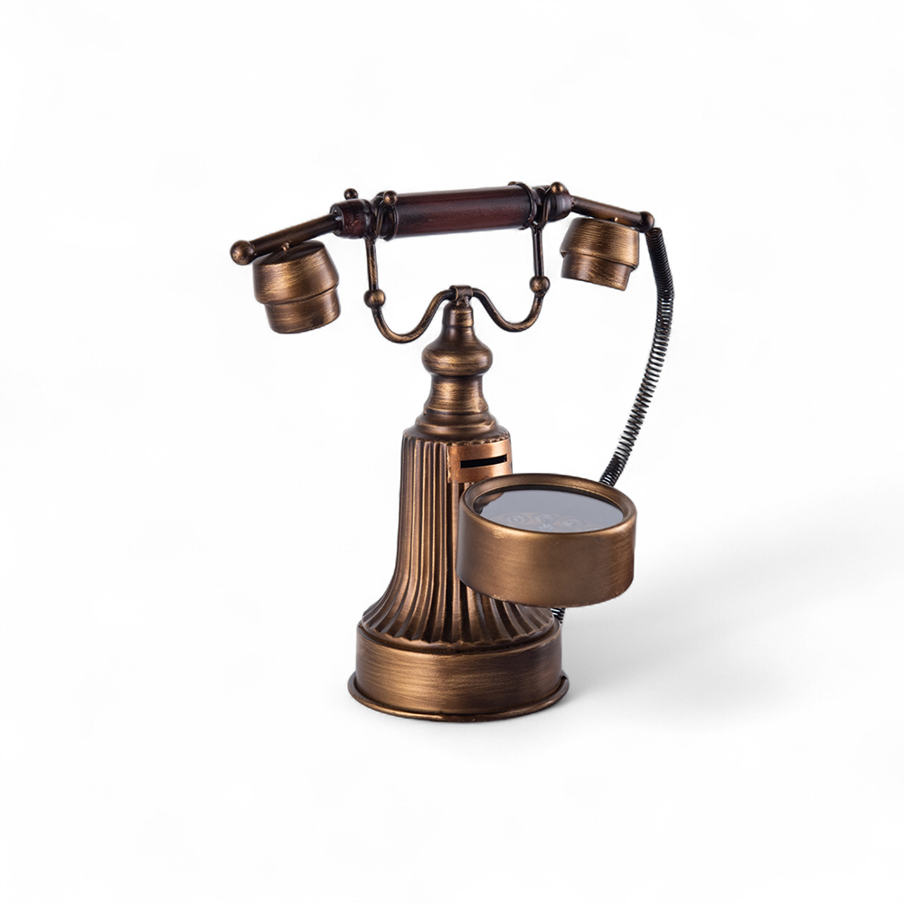 Telephone Table Clock with Coin Bank (H30.5cm) - Image 4